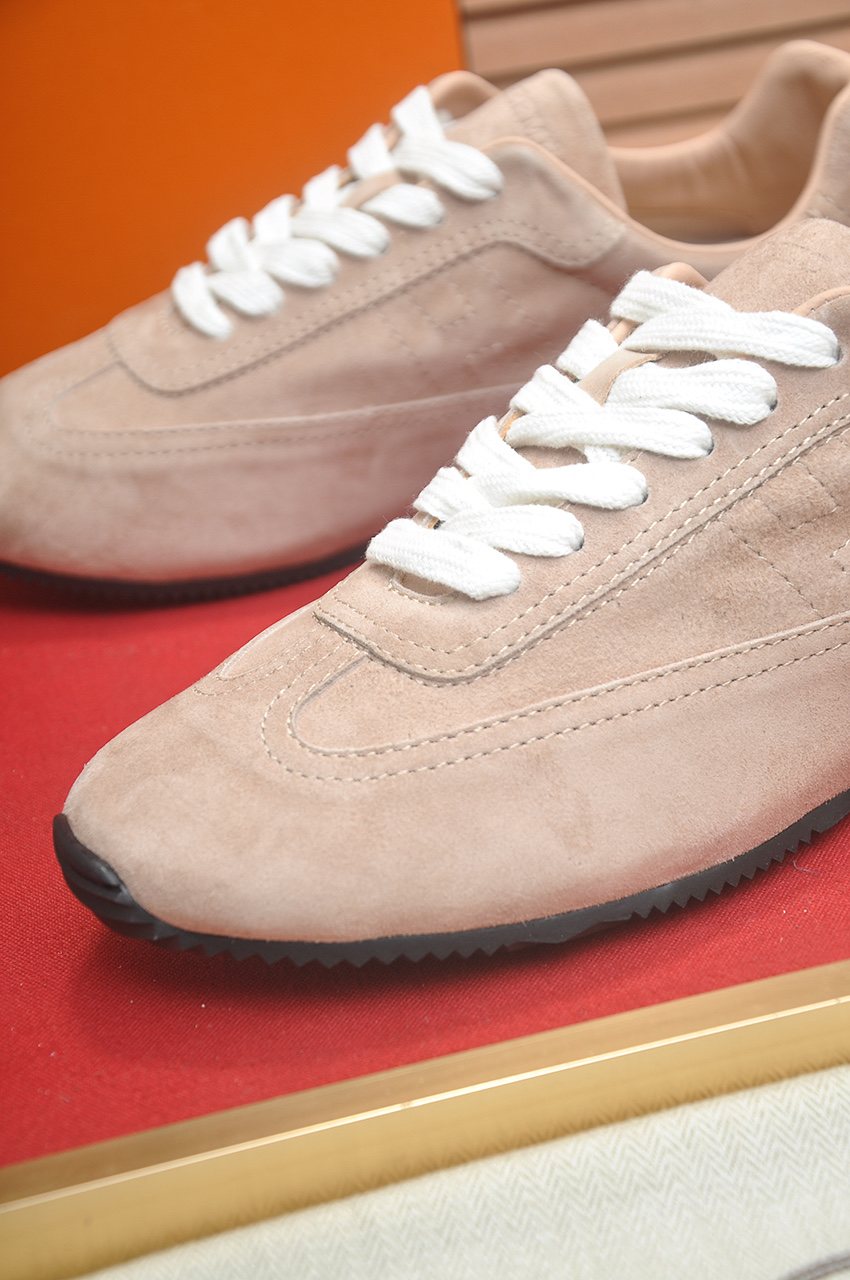Hermes Low-Top Lace-Up Sneakers — detail