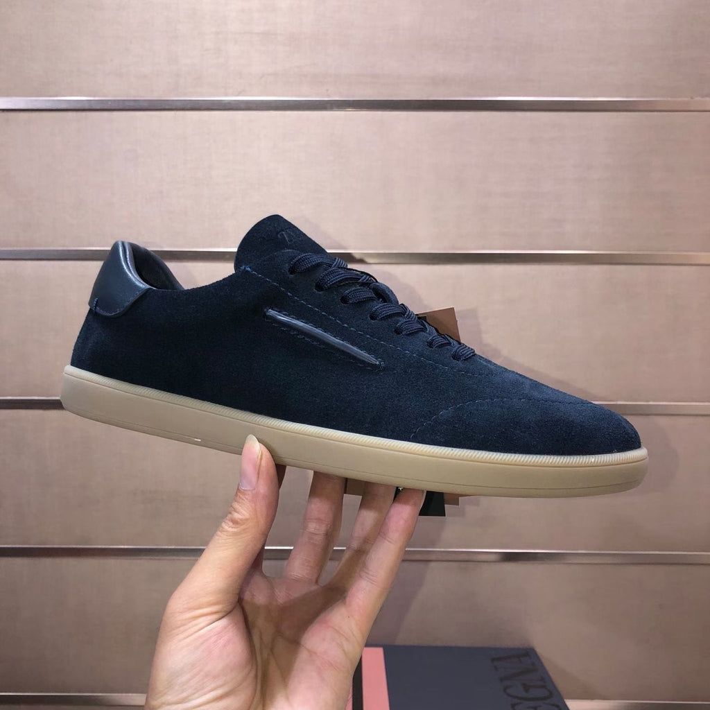 Zegna 232 Suede Low-Top Sneakers — side