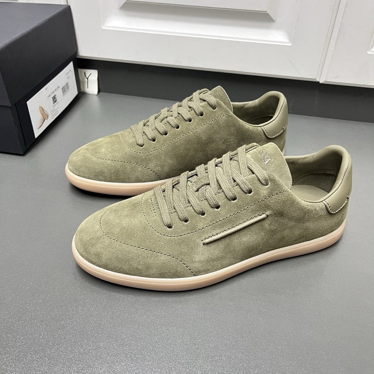 Zegna 232 Suede Low-Top Sneakers — front