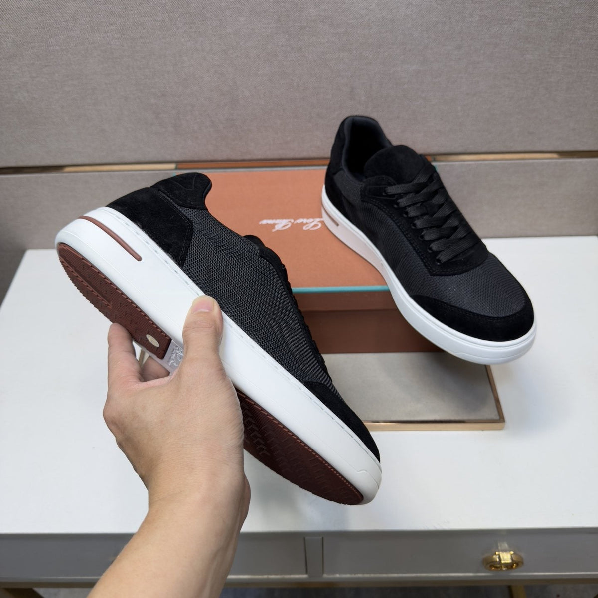 Men's Textured Panel Sneakers — detail