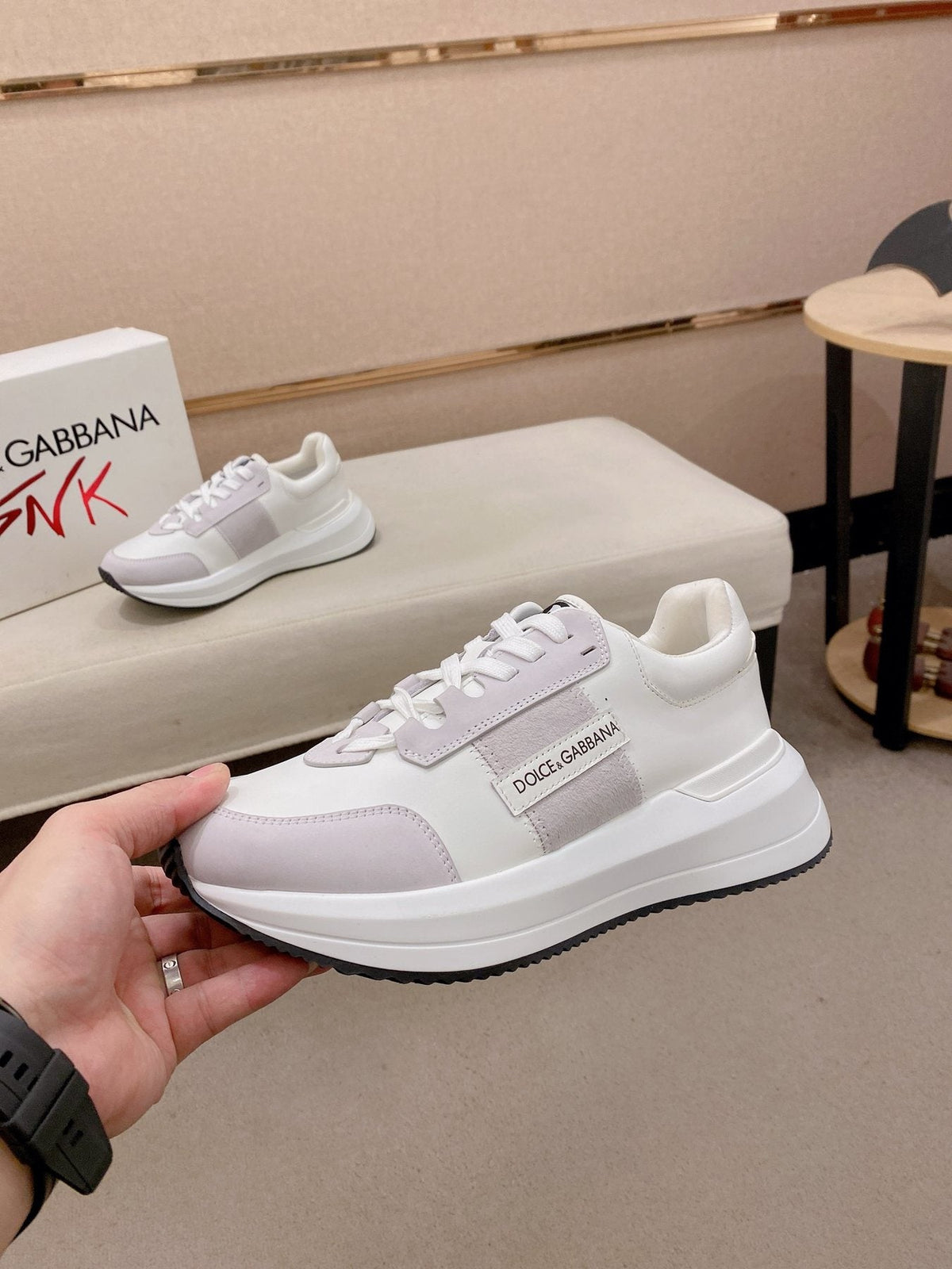 Dolce & Gabbana Logo Panel Low-Top Sneakers — side