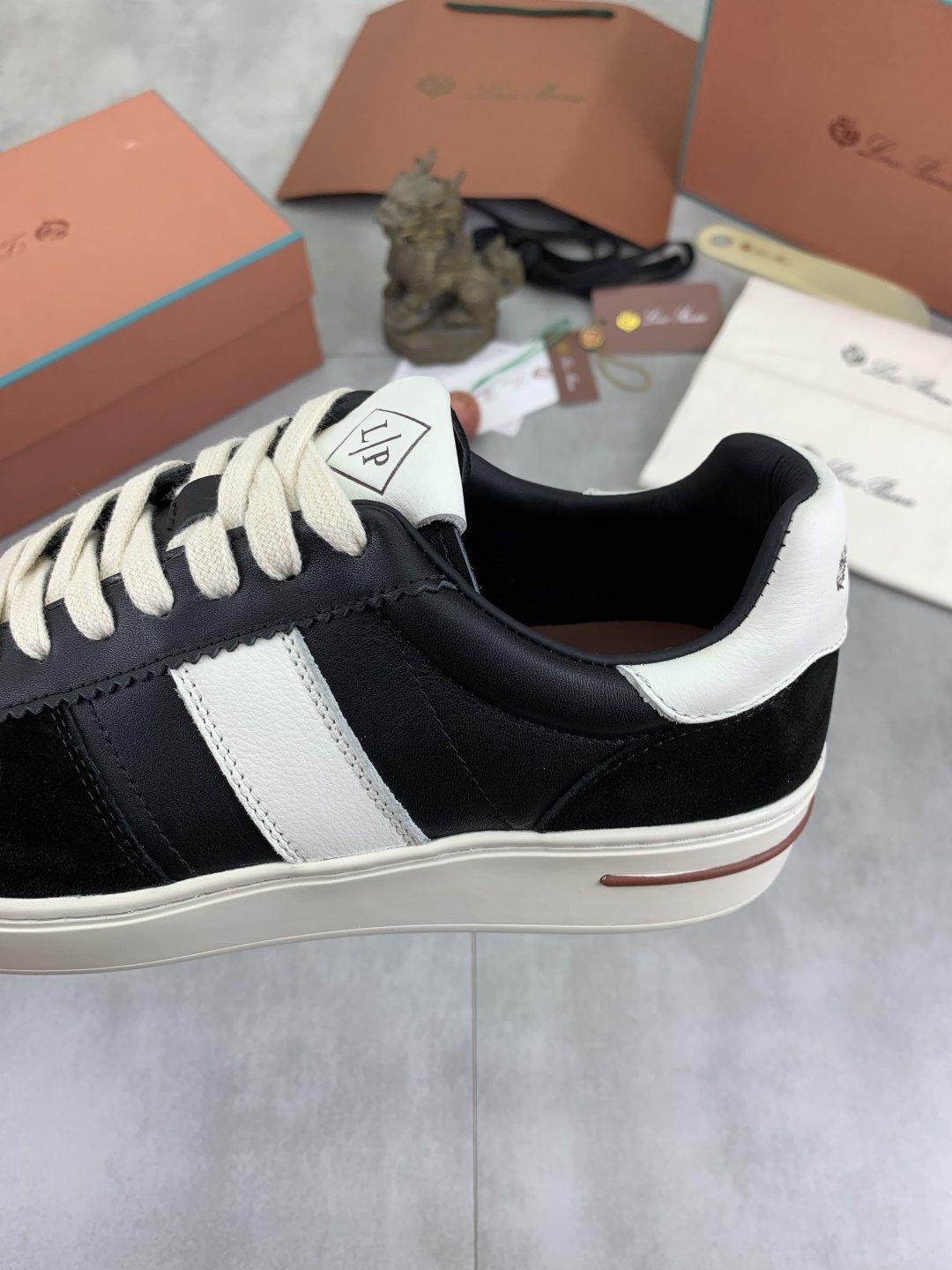 微商相册测试鞋子-Loro Piana Contrast Stripe Low-Top Sneakers — detail