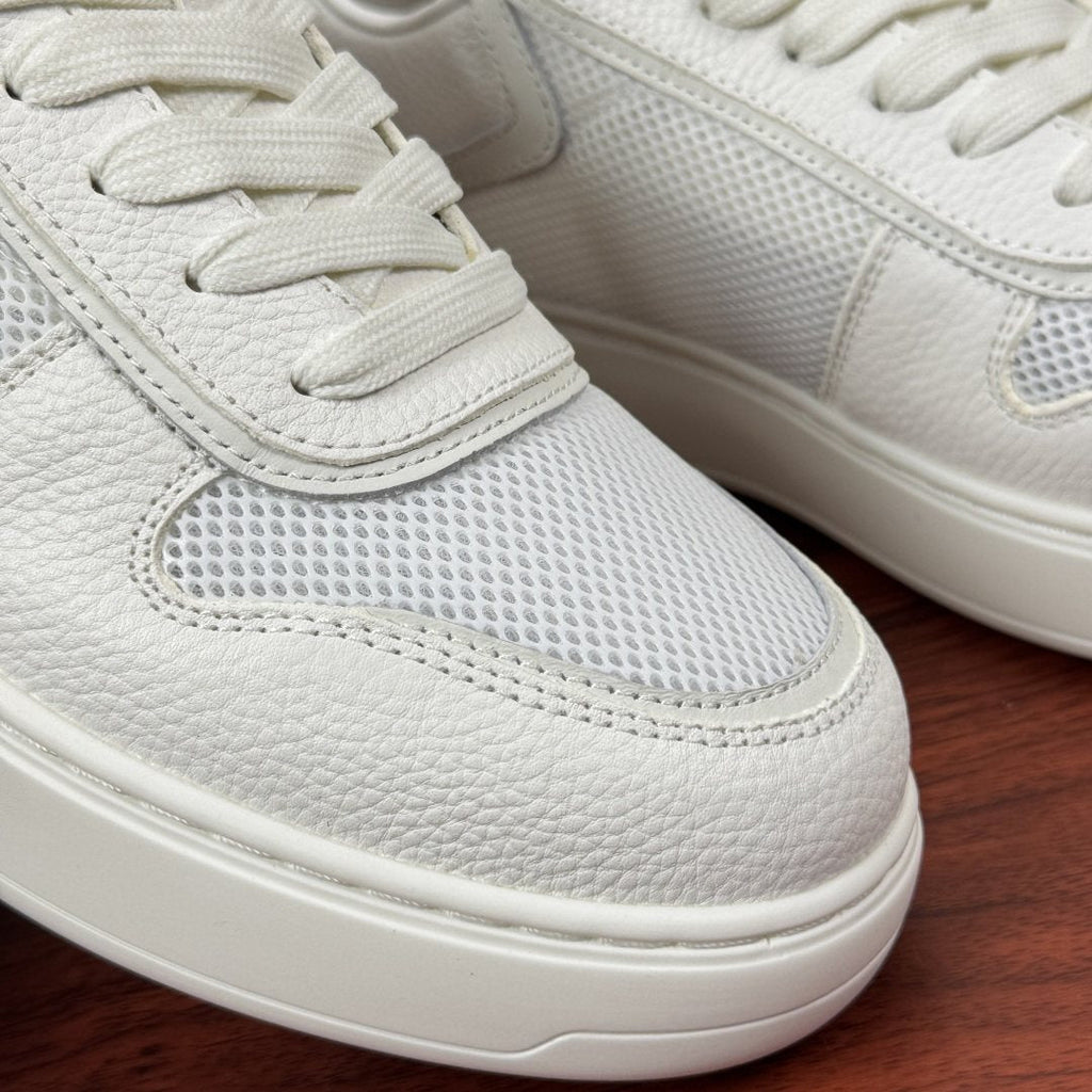 Loro Piana Textured Leather Mesh Low-Top Sneakers — detail
