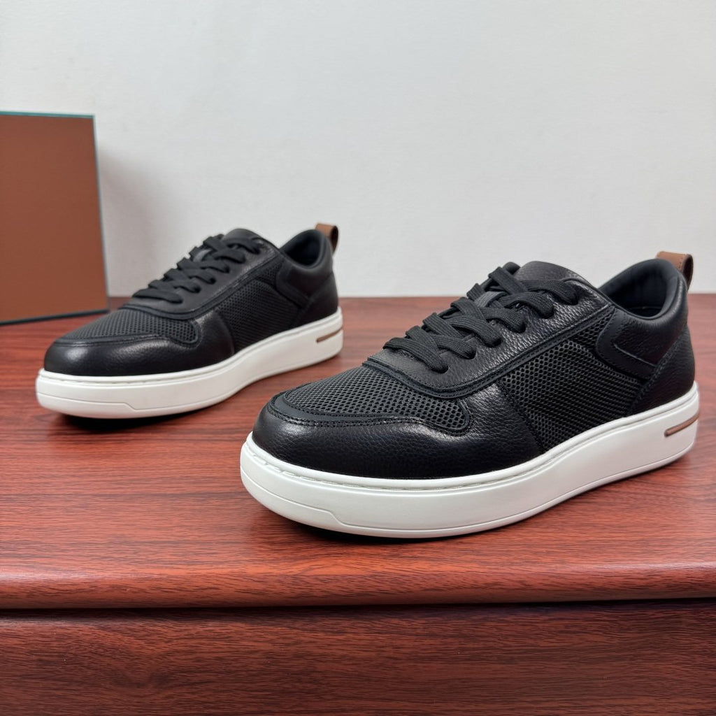 Loro Piana Textured Leather Mesh Low-Top Sneakers — side