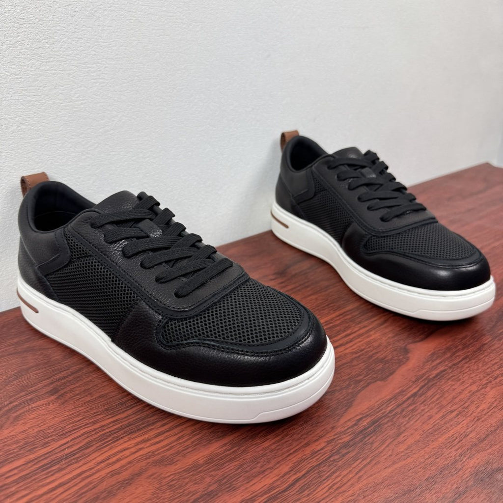 Loro Piana Textured Leather Mesh Low-Top Sneakers — front
