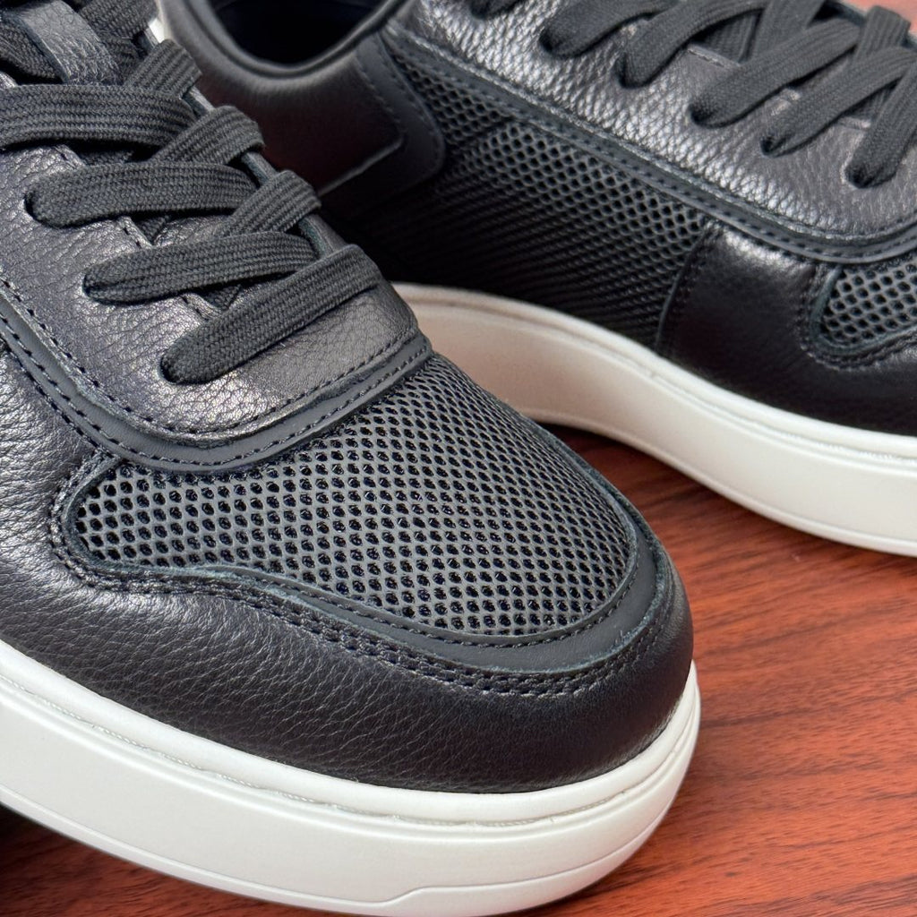 Loro Piana Textured Leather Mesh Low-Top Sneakers — detail
