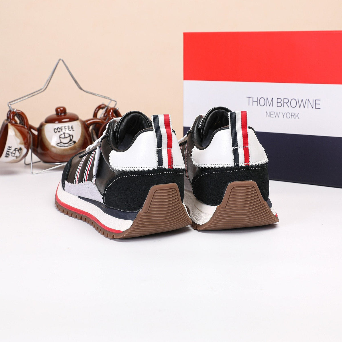 Thom Browne Low-Top Leather Sneakers — back