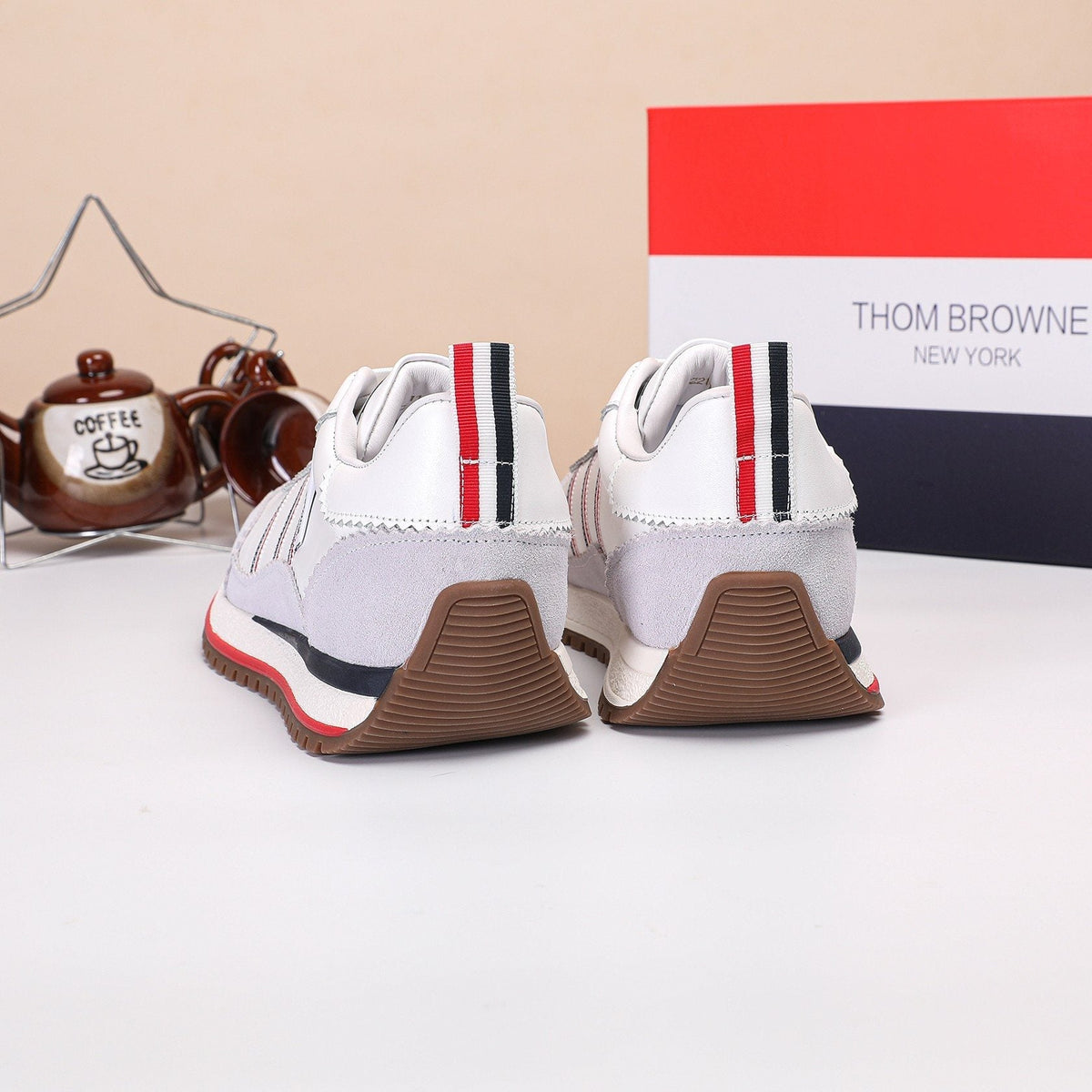 Thom Browne Low-Top Leather Sneakers — back