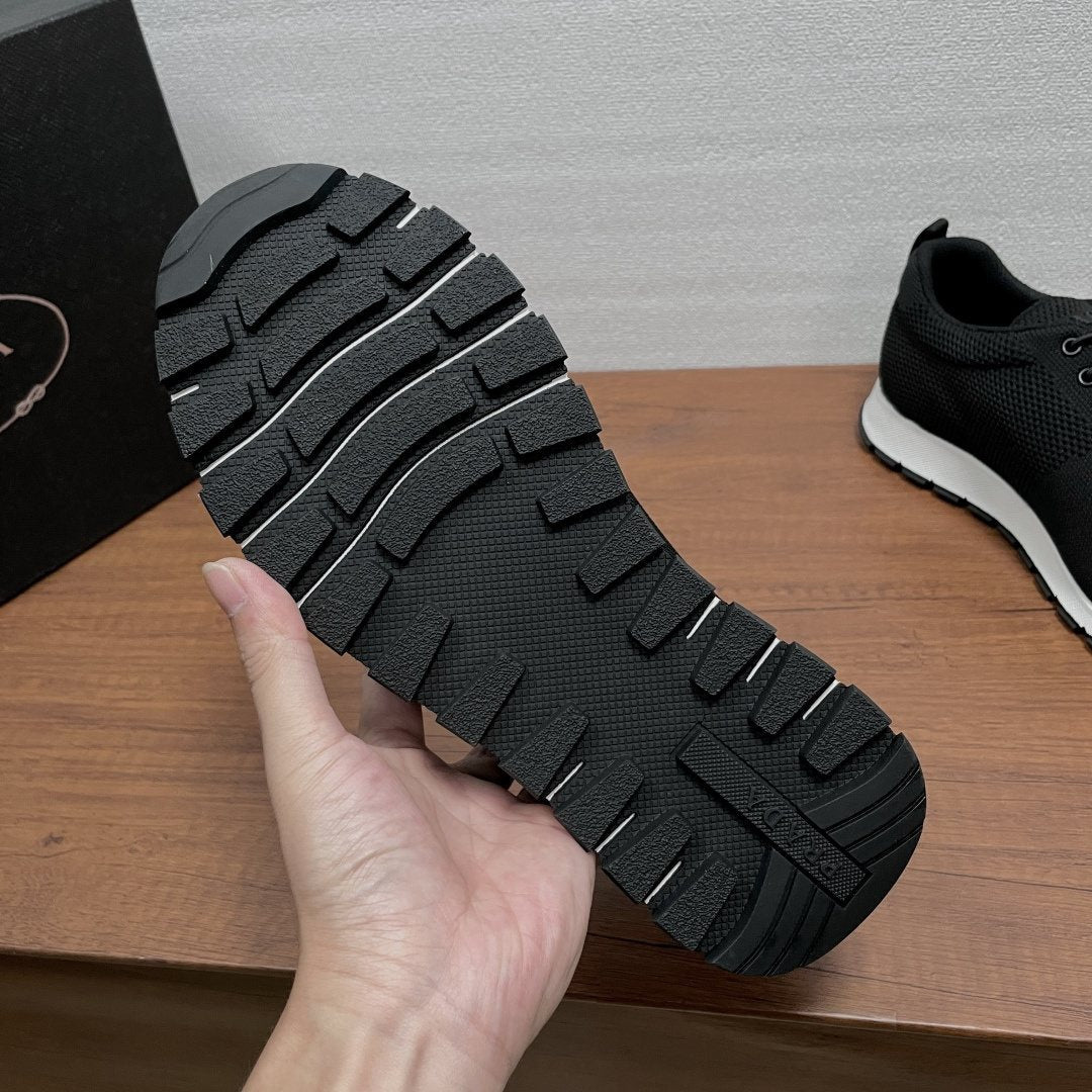 Prada Knit Lace-Up Sneakers — detail