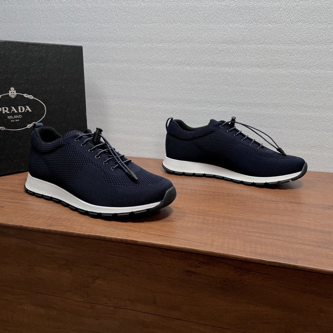 Prada Knit Lace-Up Sneakers — front
