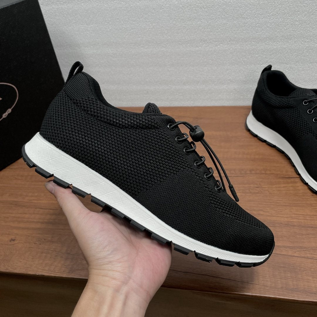 Prada Knit Lace-Up Sneakers — side