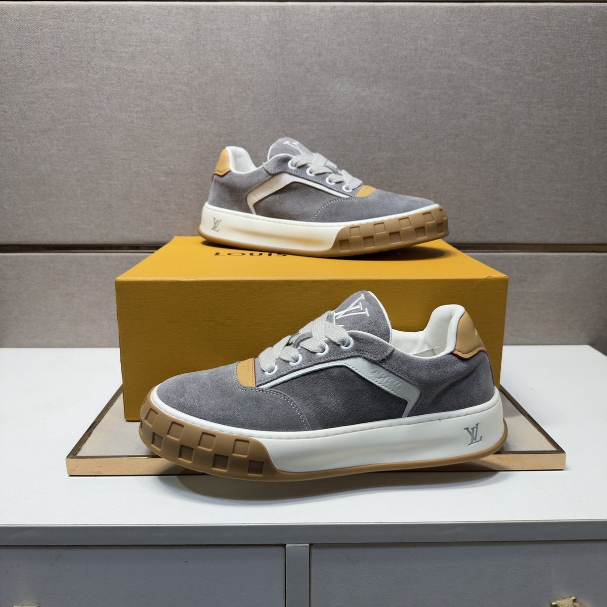 Louis Vuitton Paneled Low-Top Sneakers — front
