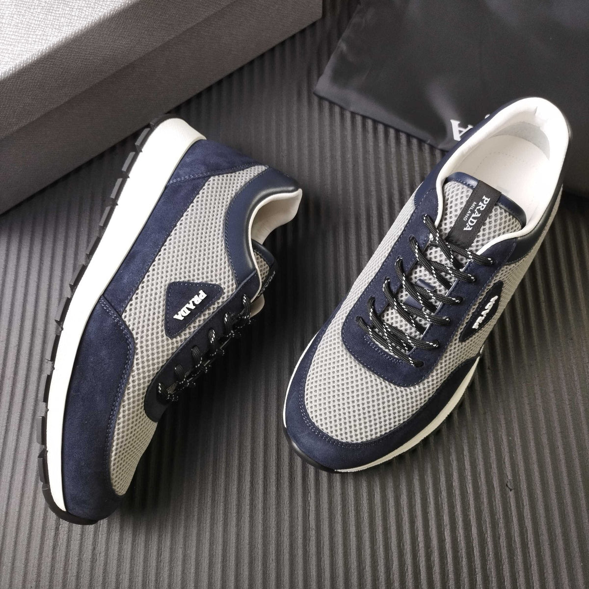 Prada Mesh Low-Top Sneakers — side