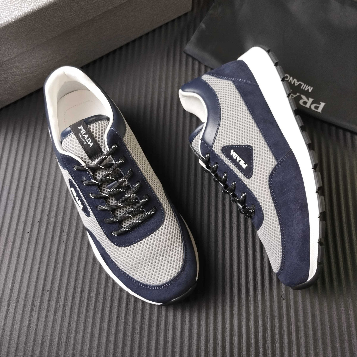 Prada Mesh Low-Top Sneakers — side