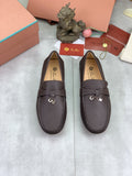 Loro Piana Dark Brown Metal-Bit Loafers — hero
