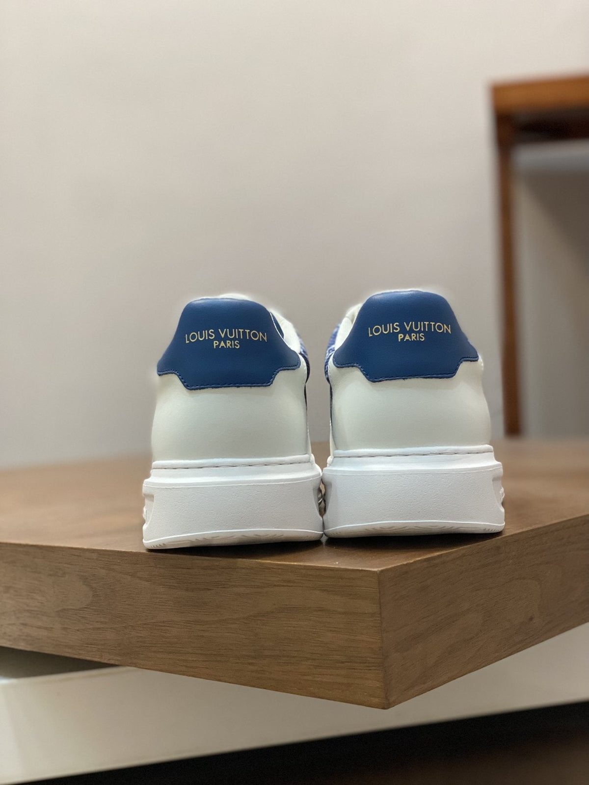 Louis Vuitton Navy Monogram Low-Top Sneakers — back