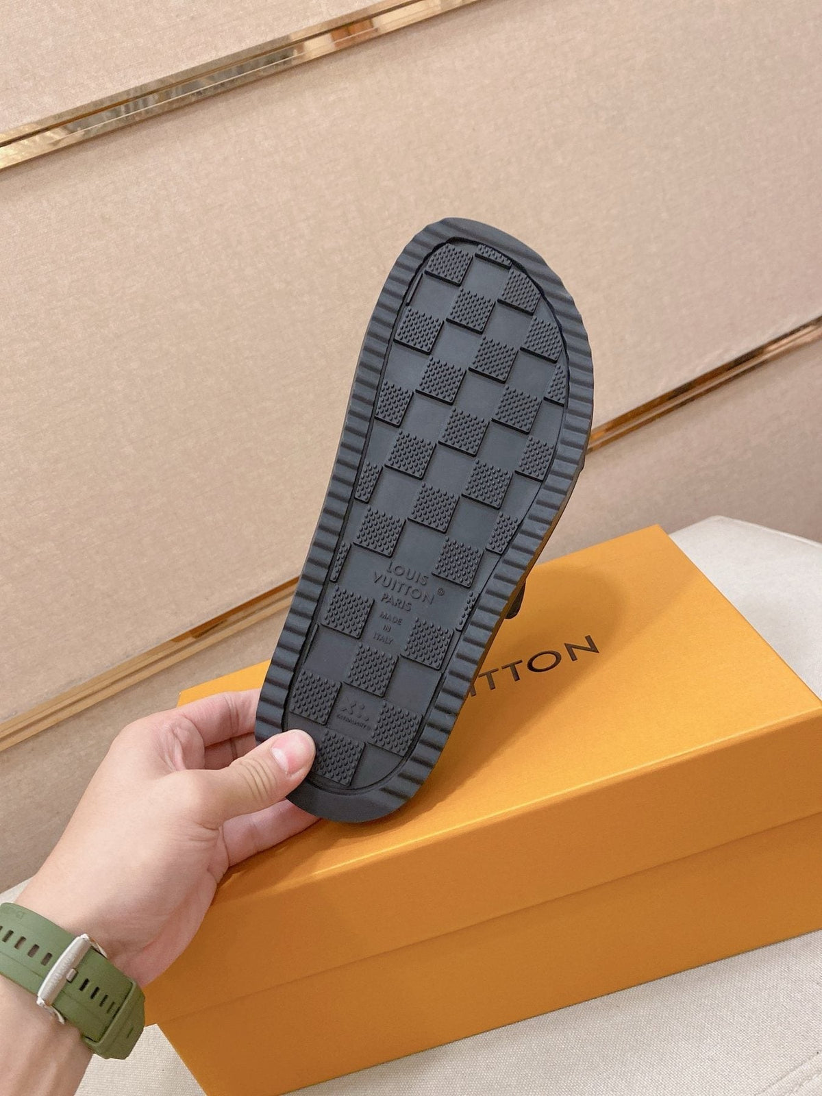 Louis Vuitton Double-Buckle Slide Sandals — back