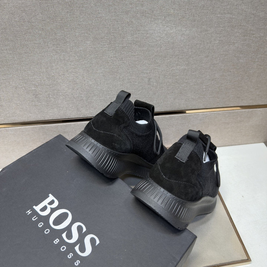 HUGO BOSS Men's Knit Lace-Up Sneakers — back