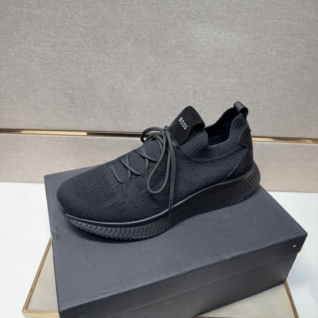 HUGO BOSS Men's Knit Lace-Up Sneakers — side