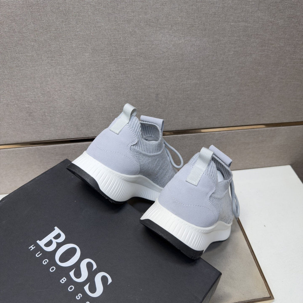 HUGO BOSS Men's Knit Lace-Up Sneakers — back