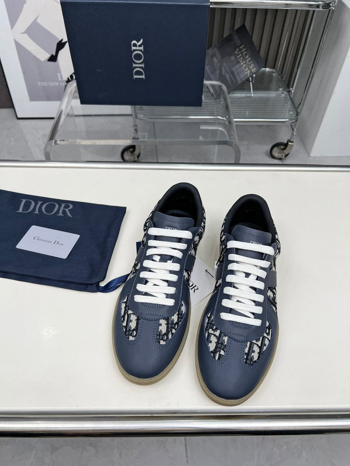 Dior B01 Patterned Low-Top Sneakers — front