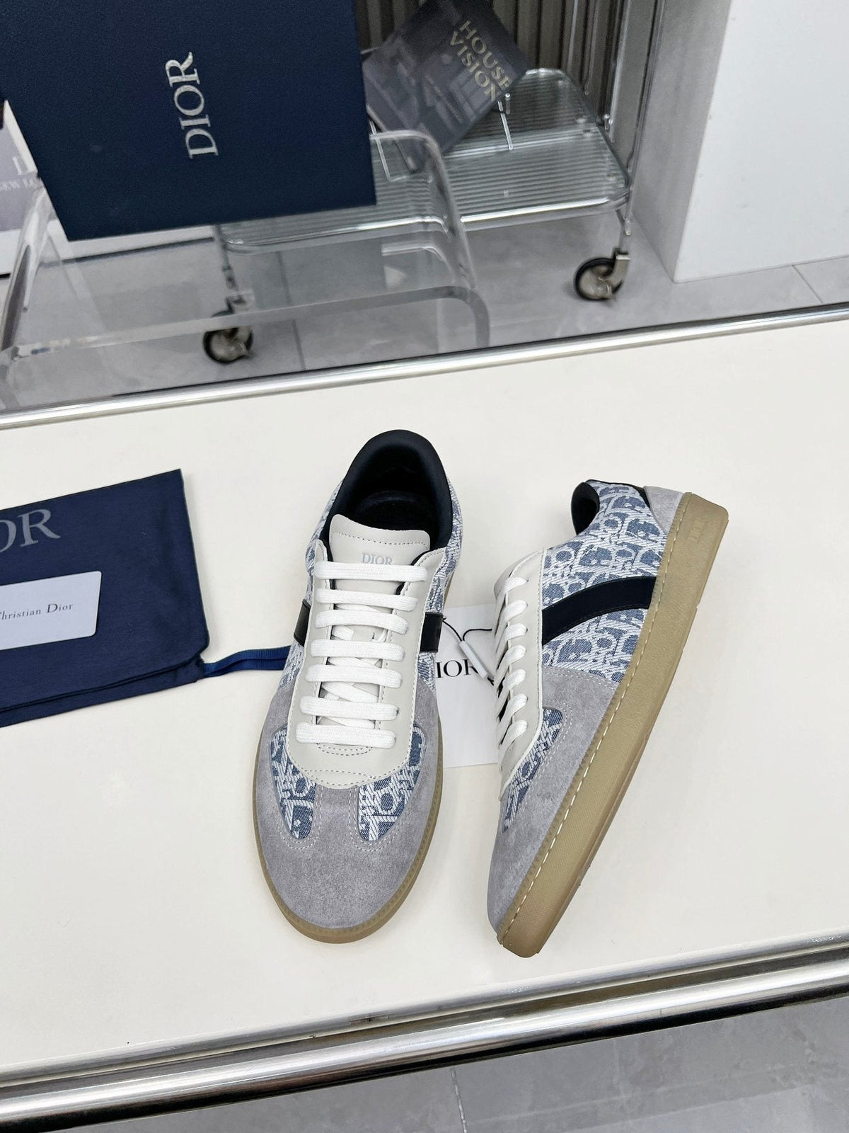 Dior B01 Patterned Low-Top Sneakers — front