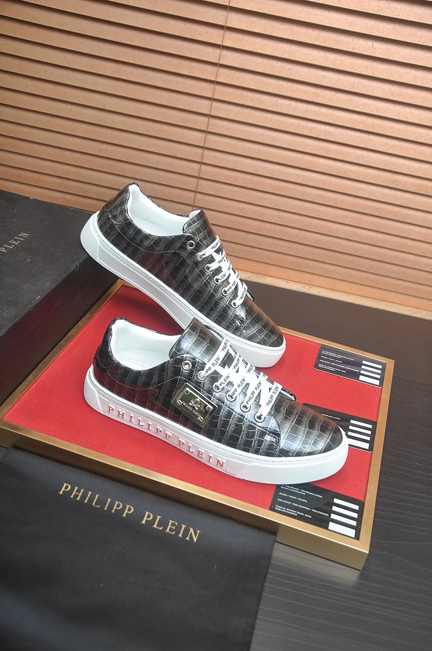 Philipp Plein Plaid Low-Top Sneakers — side