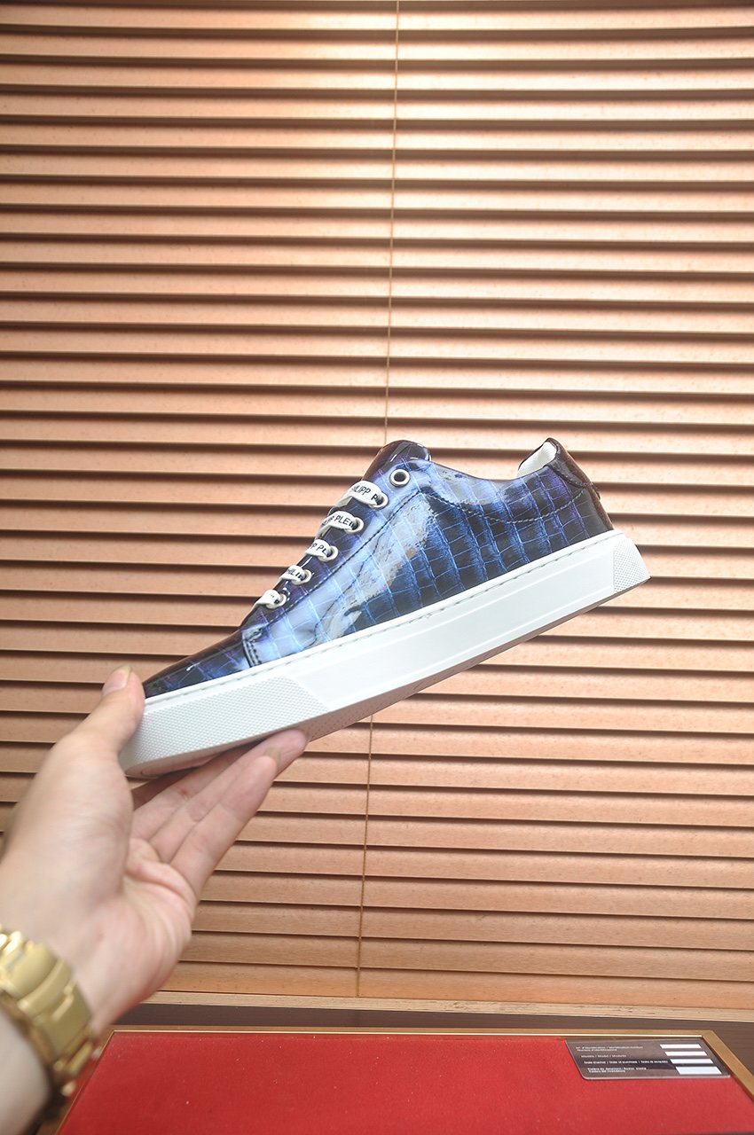 Philipp Plein Plaid Low-Top Sneakers — side