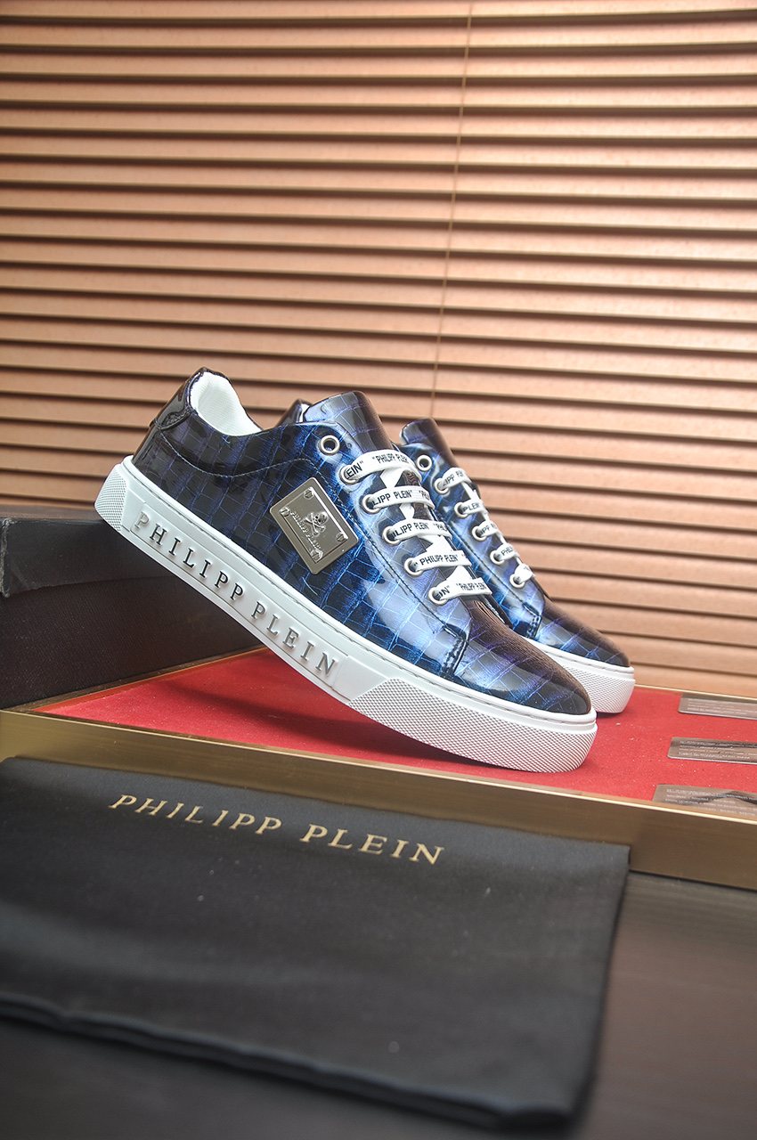 Philipp Plein Plaid Low-Top Sneakers — side