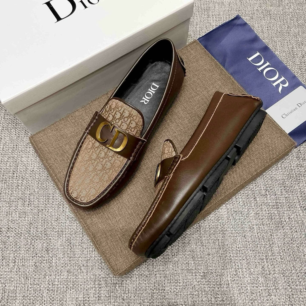 Dior Monogram Hardware Loafers — side