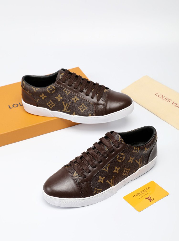 Louis Vuitton Black Monogram Panel Sneakers — front