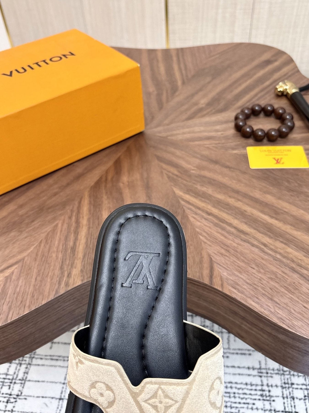 Louis Vuitton Monogram Slide Sandals — detail
