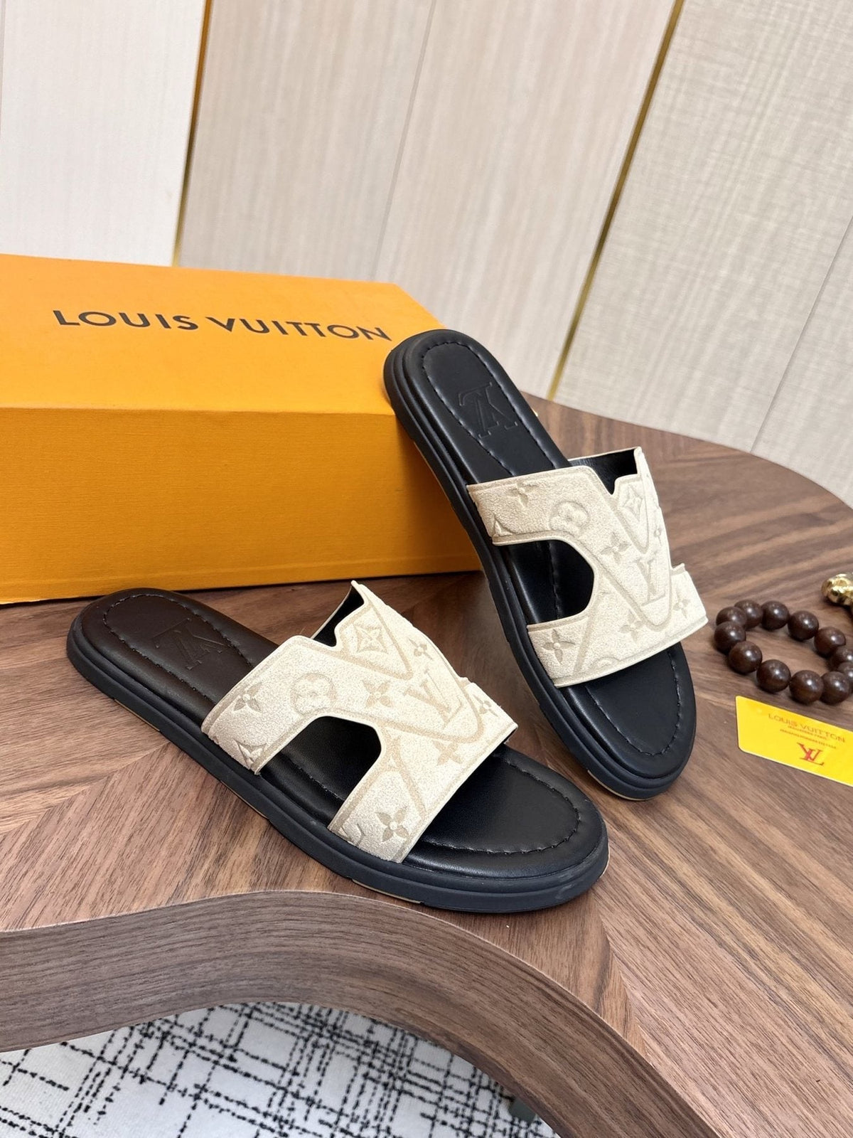 Louis Vuitton Monogram Slide Sandals — front