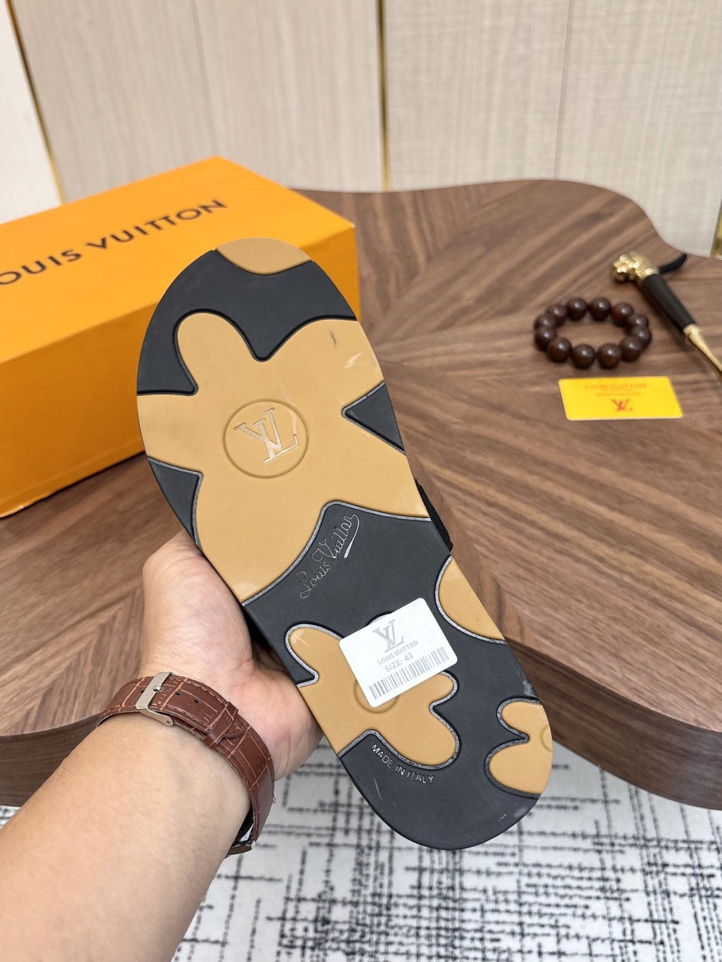Louis Vuitton Monogram Slide Sandals — detail