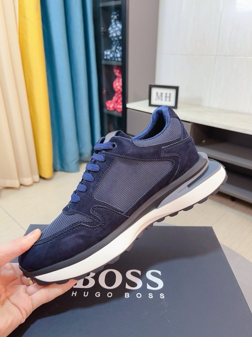 Hugo Boss Layered Low-Top Sneakers — side