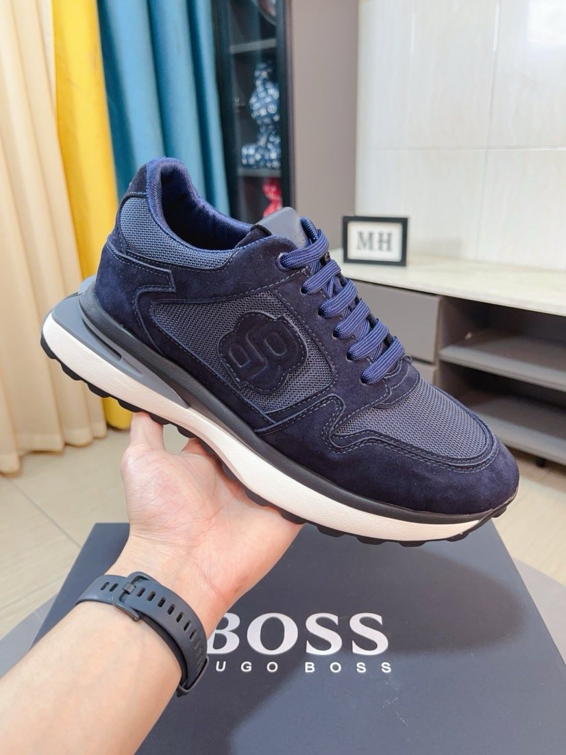 Hugo Boss Layered Low-Top Sneakers — front