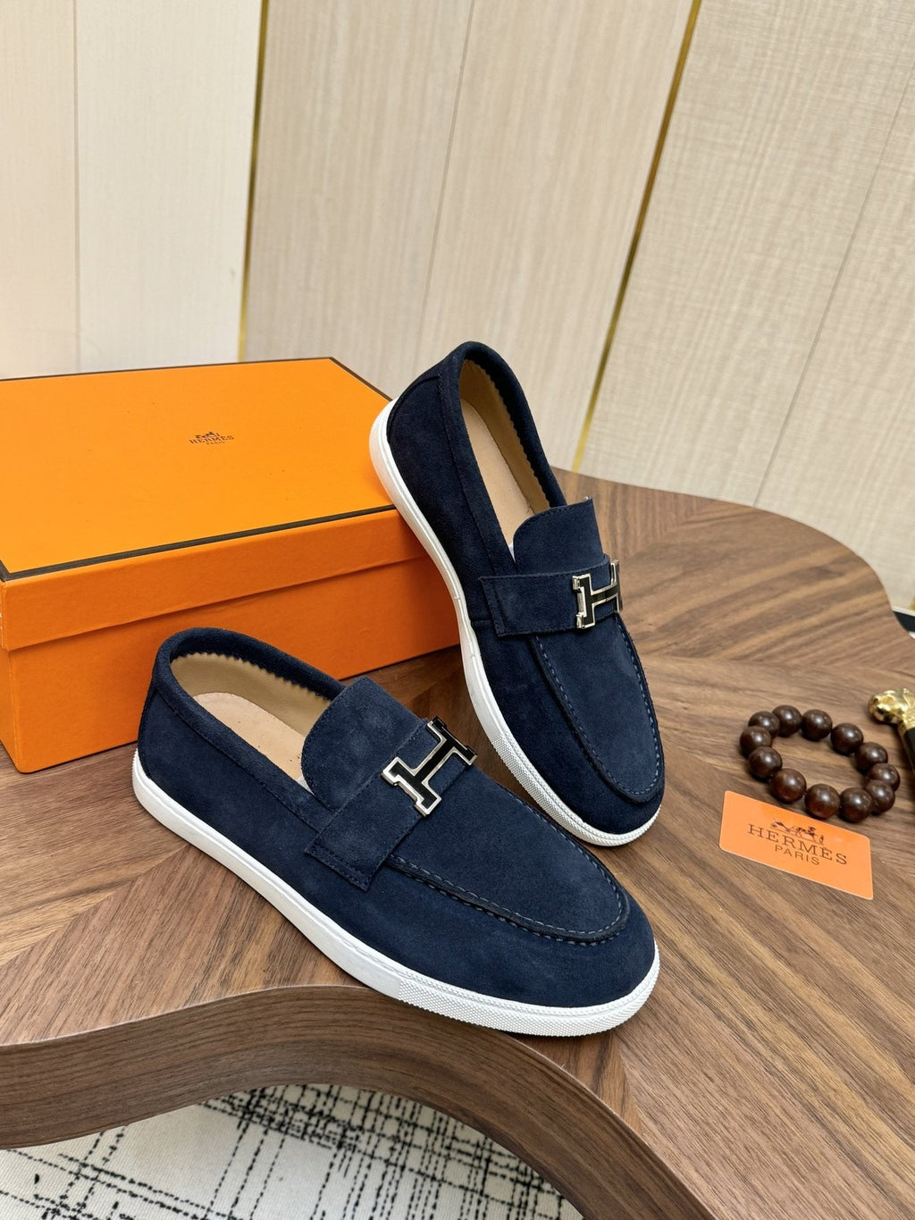 Hermès Hardware-Detail Slip-On Shoes — front