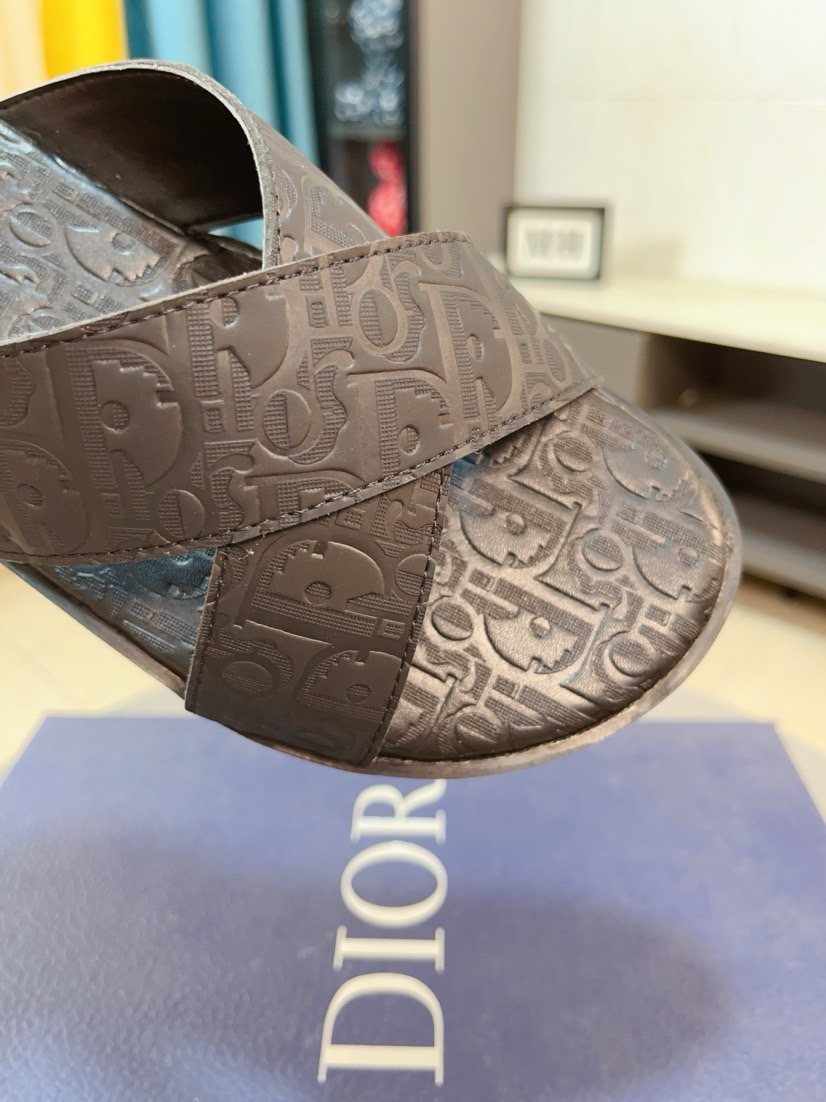 Dior Cross-Strap Slide Sandals — detail