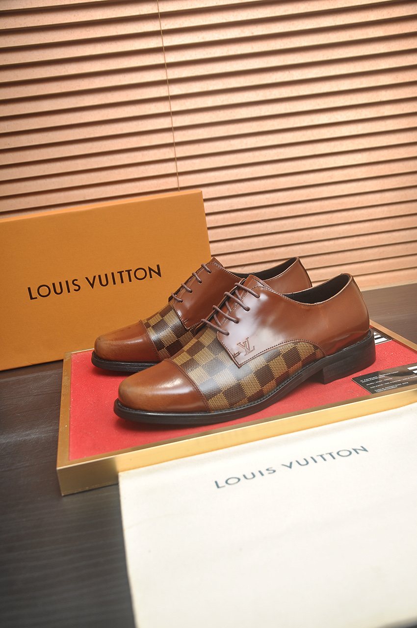 Louis Vuitton Checkered Lace-Up Dress Shoes — hero