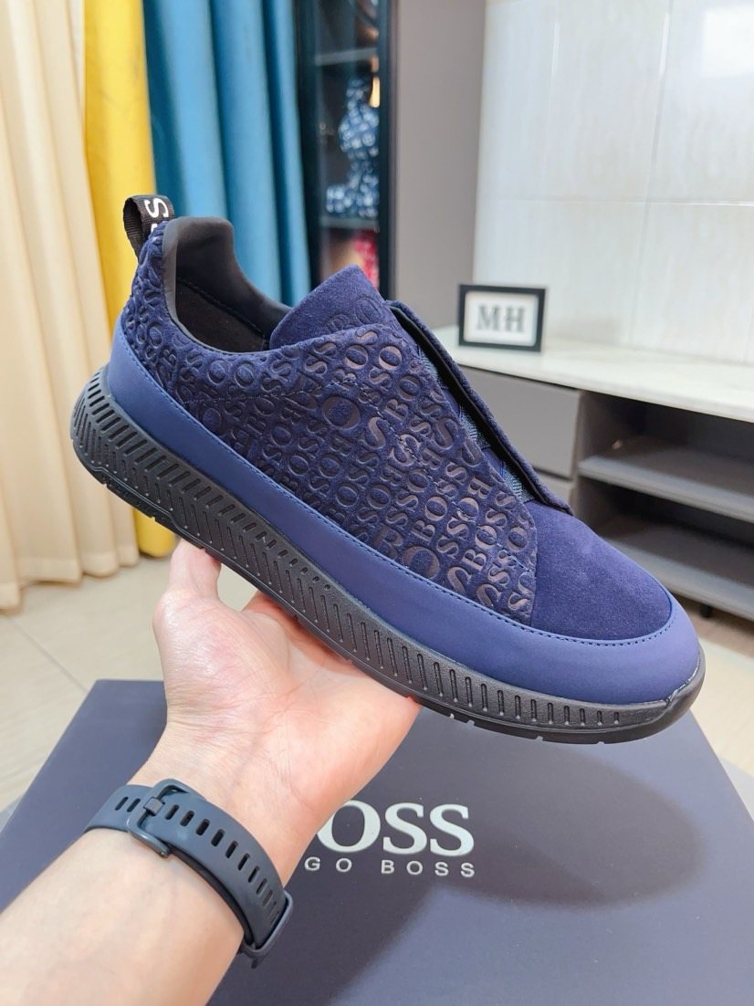 Hugo Boss Textured Slip-On Sneakers — side