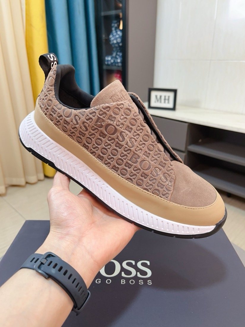 Hugo Boss Textured Slip-On Sneakers — side