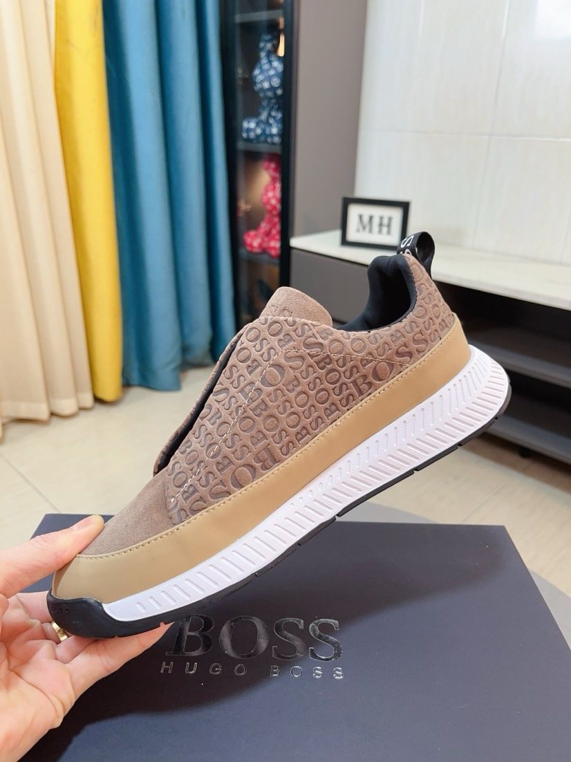 Hugo Boss Textured Slip-On Sneakers — side