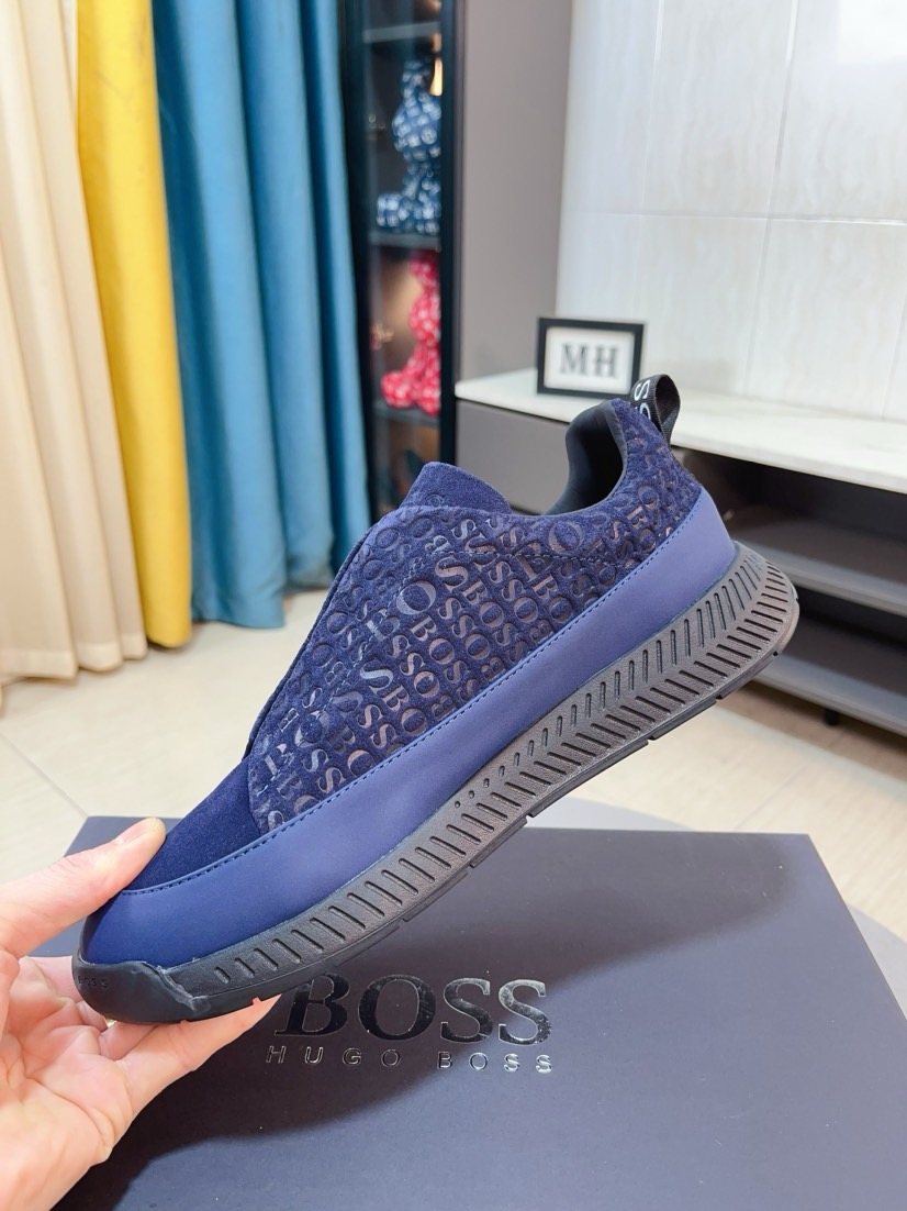 Hugo Boss Textured Slip-On Sneakers — front