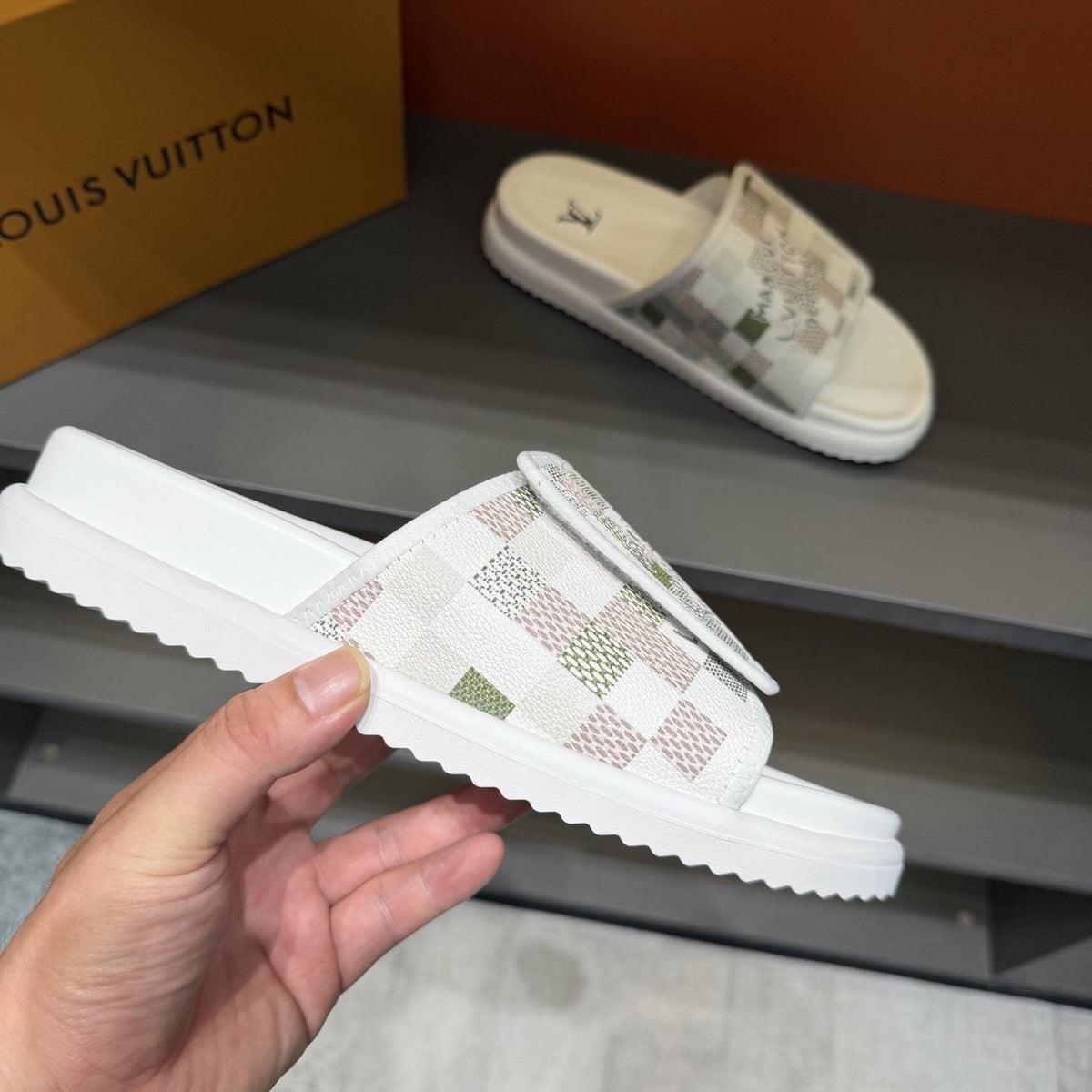 Louis Vuitton Graphic Strap Slide Sandals — side