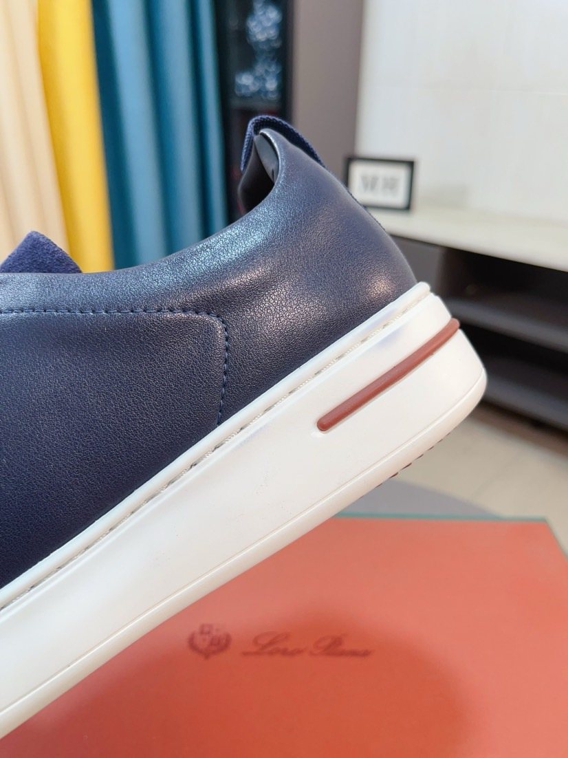 Loro Piana Contrast Stripe Low-Top Sneakers — detail