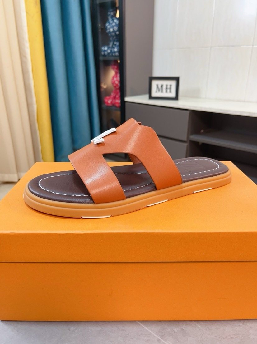 Louis Vuitton Embossed Strap Slide Sandals — front