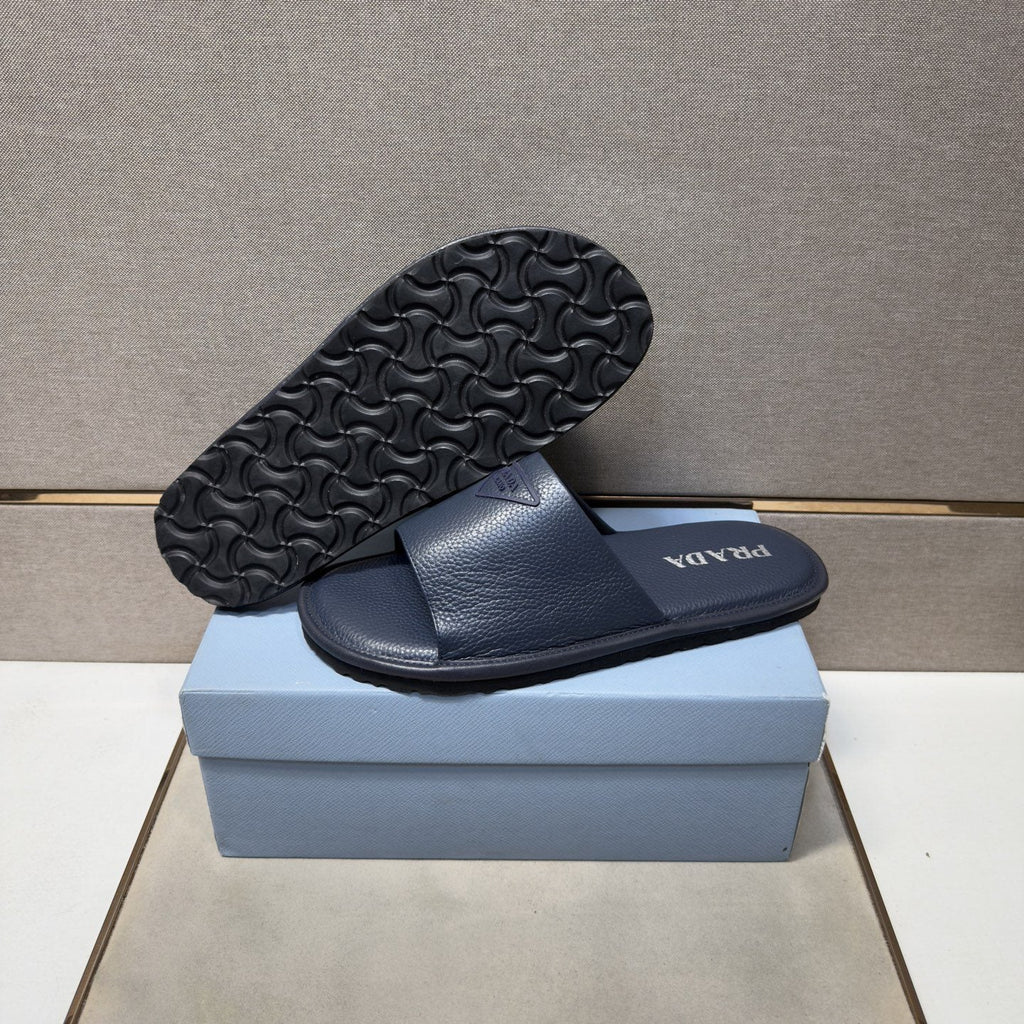 Prada Triangle Detail Slide Sandals — detail