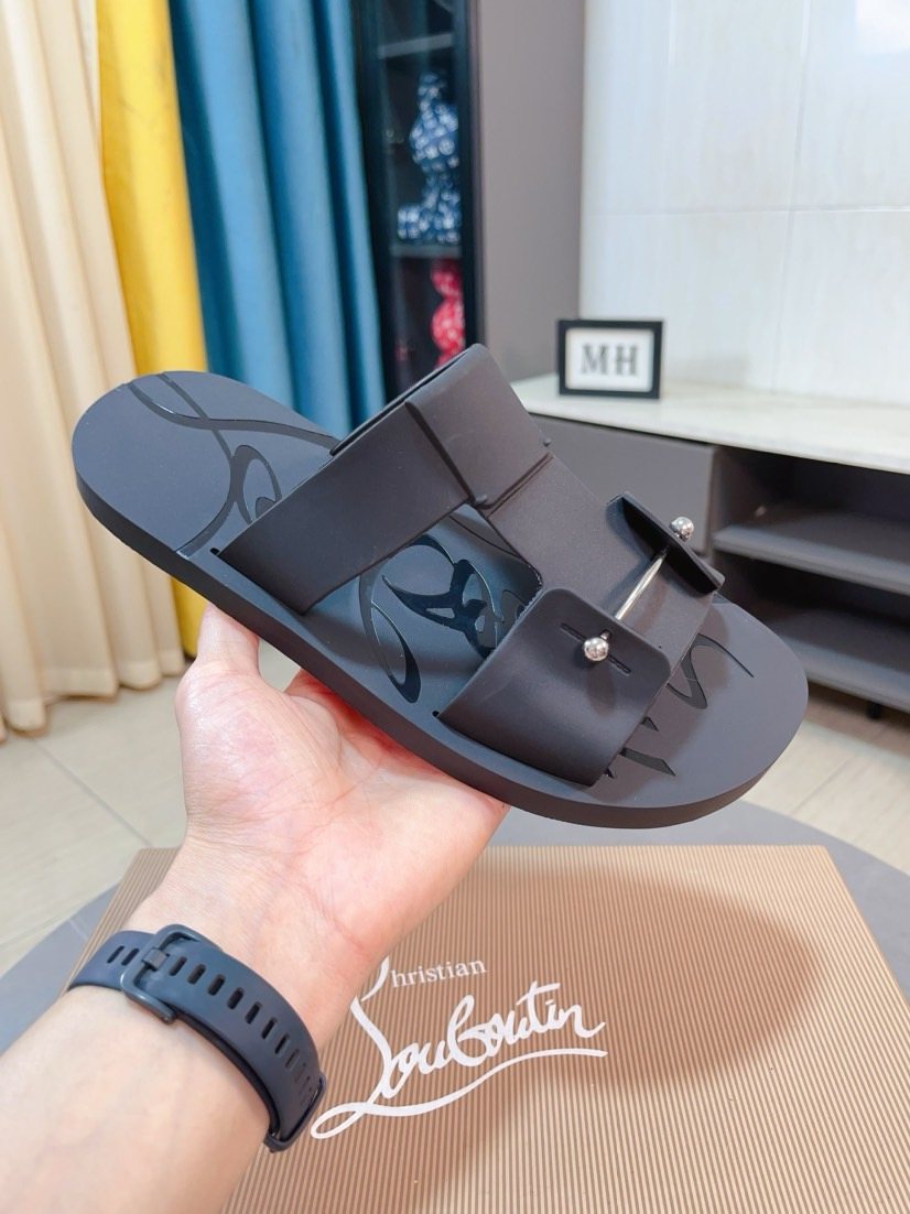 Christian Louboutin Studded Slip-On Sandals — hero