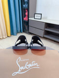 Christian Louboutin Studded Slip-On Sandals — front