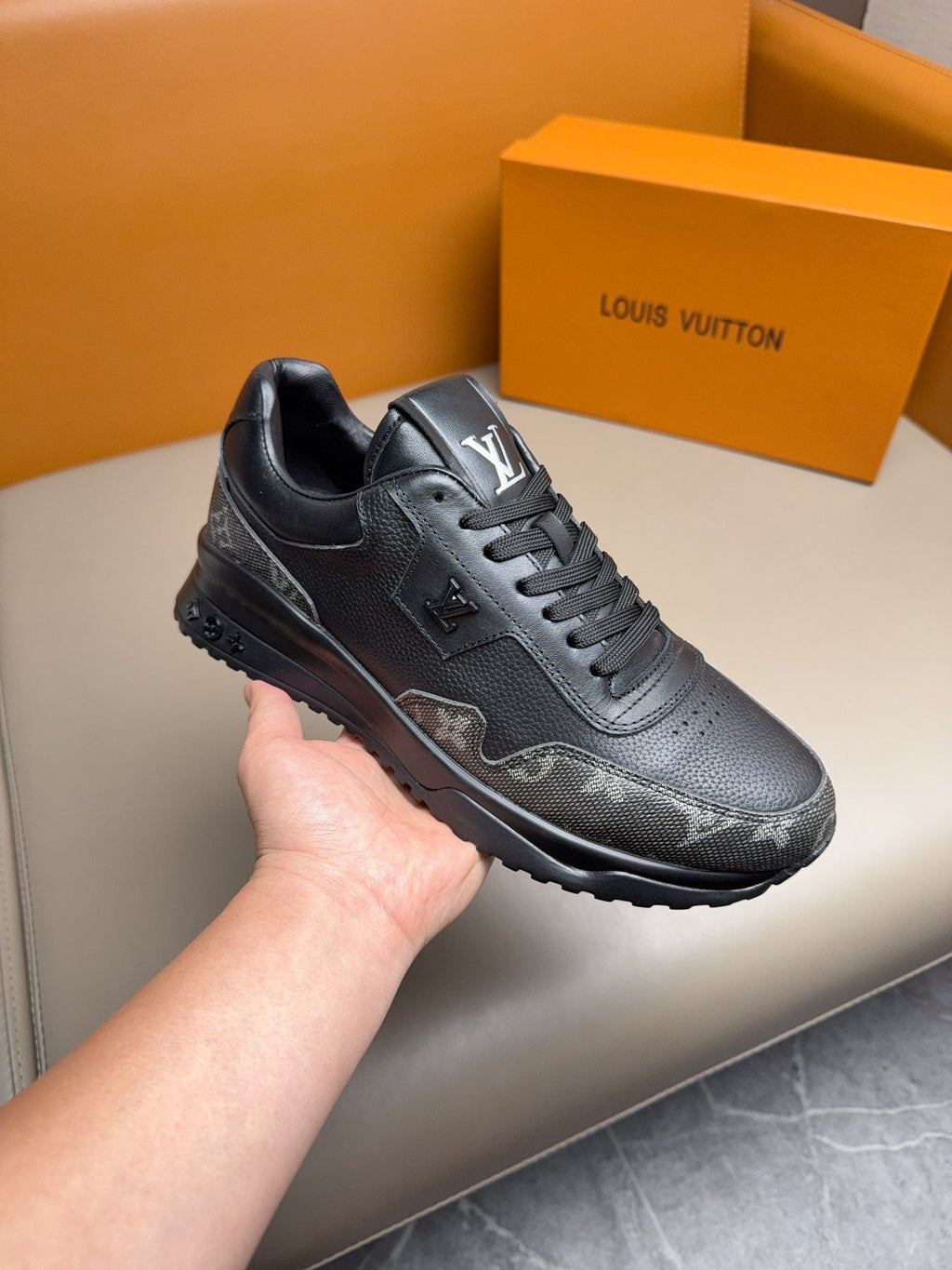 Louis Vuitton Paneled Low-Top Sneakers — side